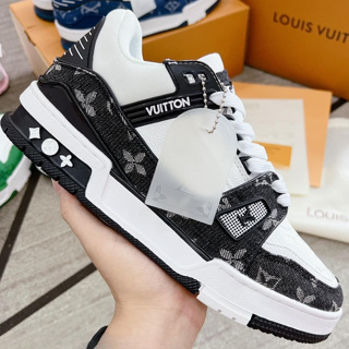 LV Trainer Sneaker White 1A8100  Black trainer shoes, Sneakers