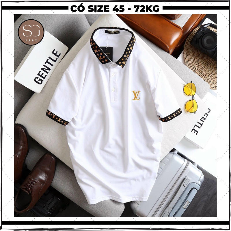 High quality cool cotton men's polo shirt printed with LV t-shirt with  summer collar