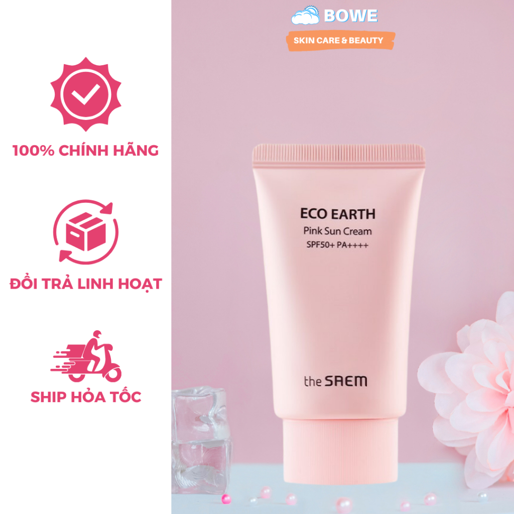 The Saem Pink Sunscreen, OilAlkaline Oil Lift For Oily Skin With