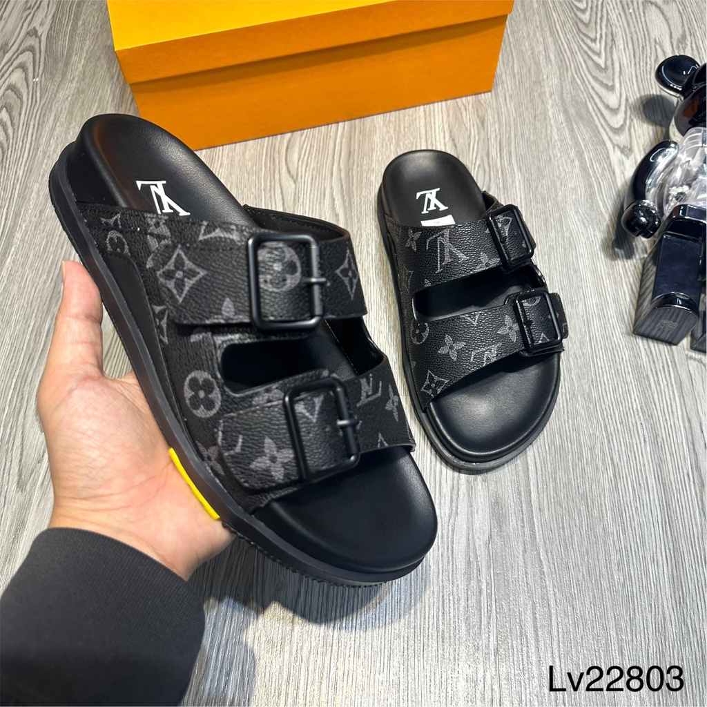 Louis Vuitton, Shoes, Louis Vuitton Brown Tan Leather Slide On Sandals  Authentic Lv Shoes Sz 2 Mens