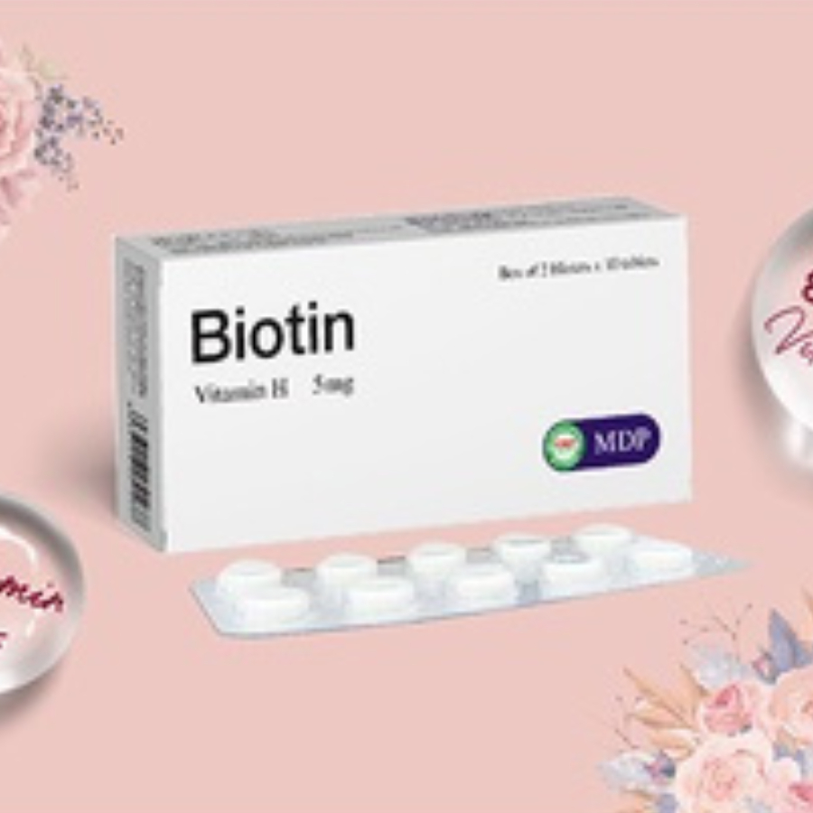 Biotin Hair Loss Prevention Pill 5mg Box Of 20 Tablets, Helps Reduce