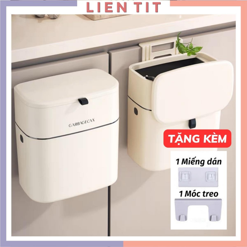 Kitchen Trash Can With Smart Lid, Korean Style Wall Trash Can Shopee