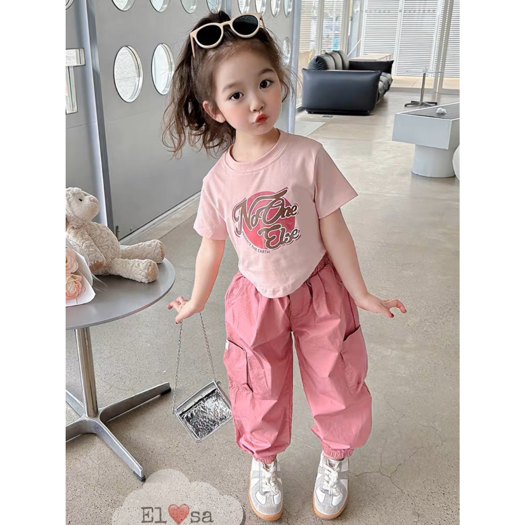 1-8years Baby Kids Summer Clothing For Girls Sleeveless Crop Tops+Cargo  Pants 2pcs/sets Children's Fashion Clothes Outfits Girl