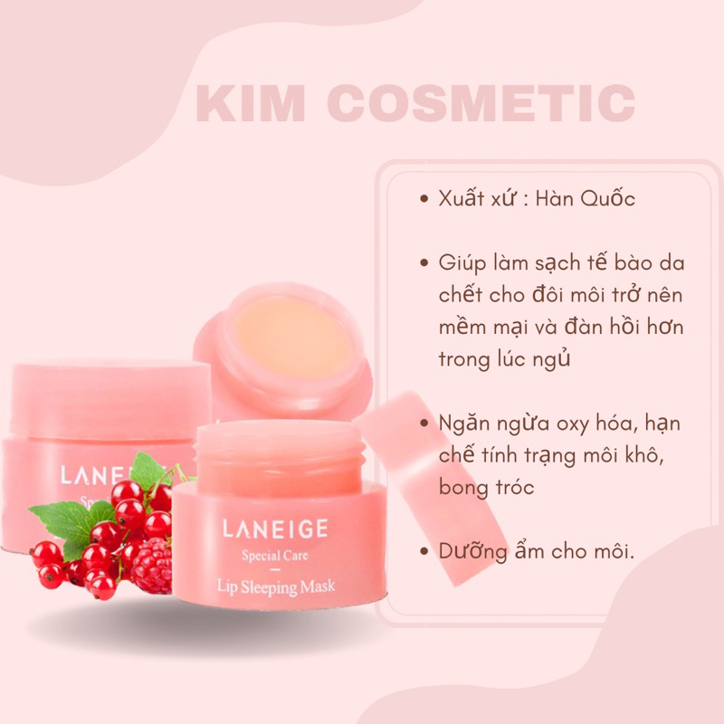 Laneige Lip Sleeping Mask Korean mini Lip Mask 3g for soft, smooth ...