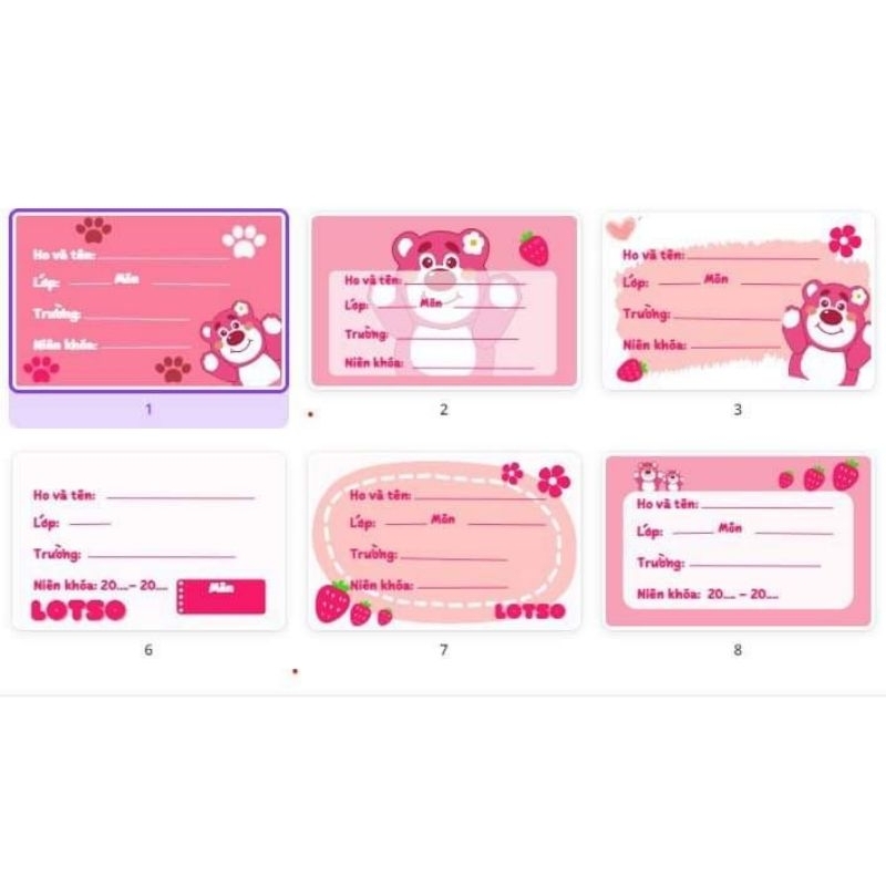 (Study Tools) Set Of 20 Pink And Blue Notebook Labels Full Samples ...