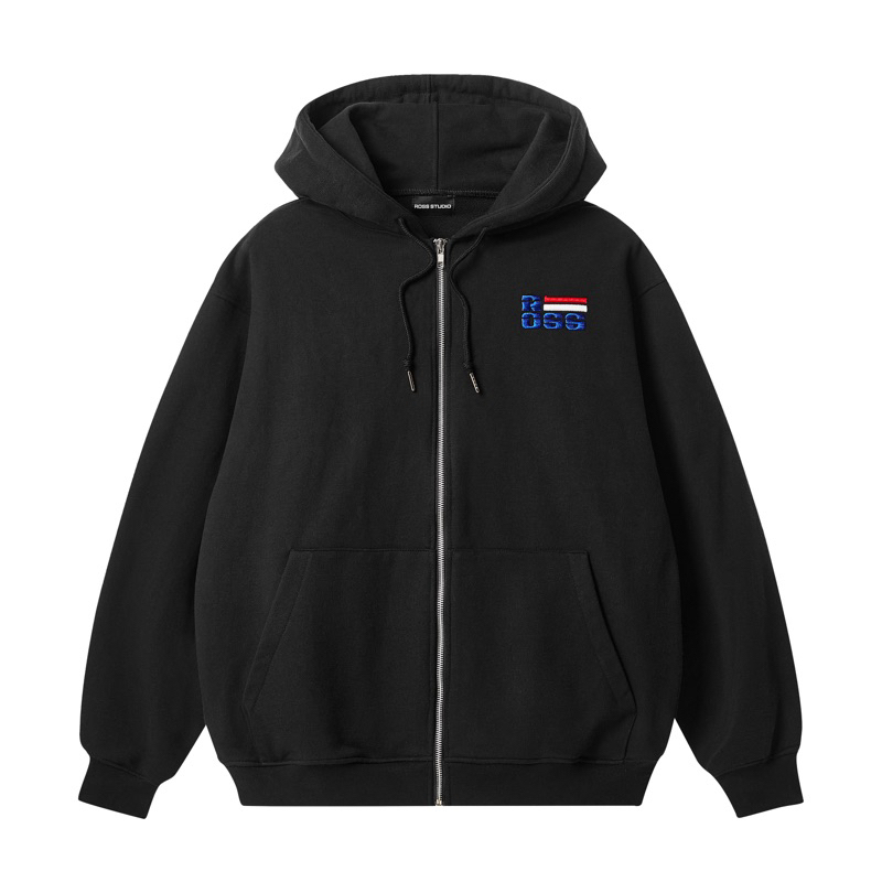 Black Zip Hoodie [LIMITED] ROSS STUDIO Felt Hoodie Jacket With Long