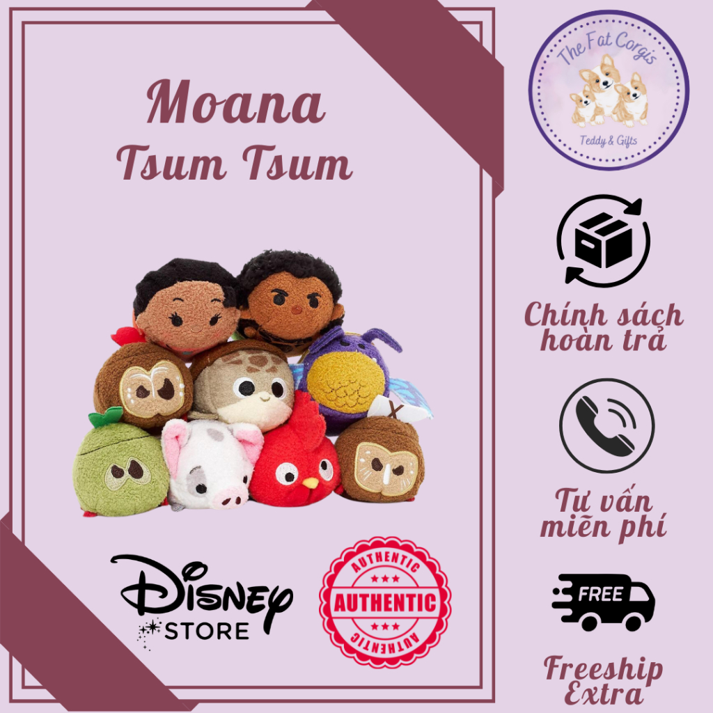 (Genuine) Disney Tsum Tsum Moana Maui Pua Teddy Bear | Shopee Malaysia