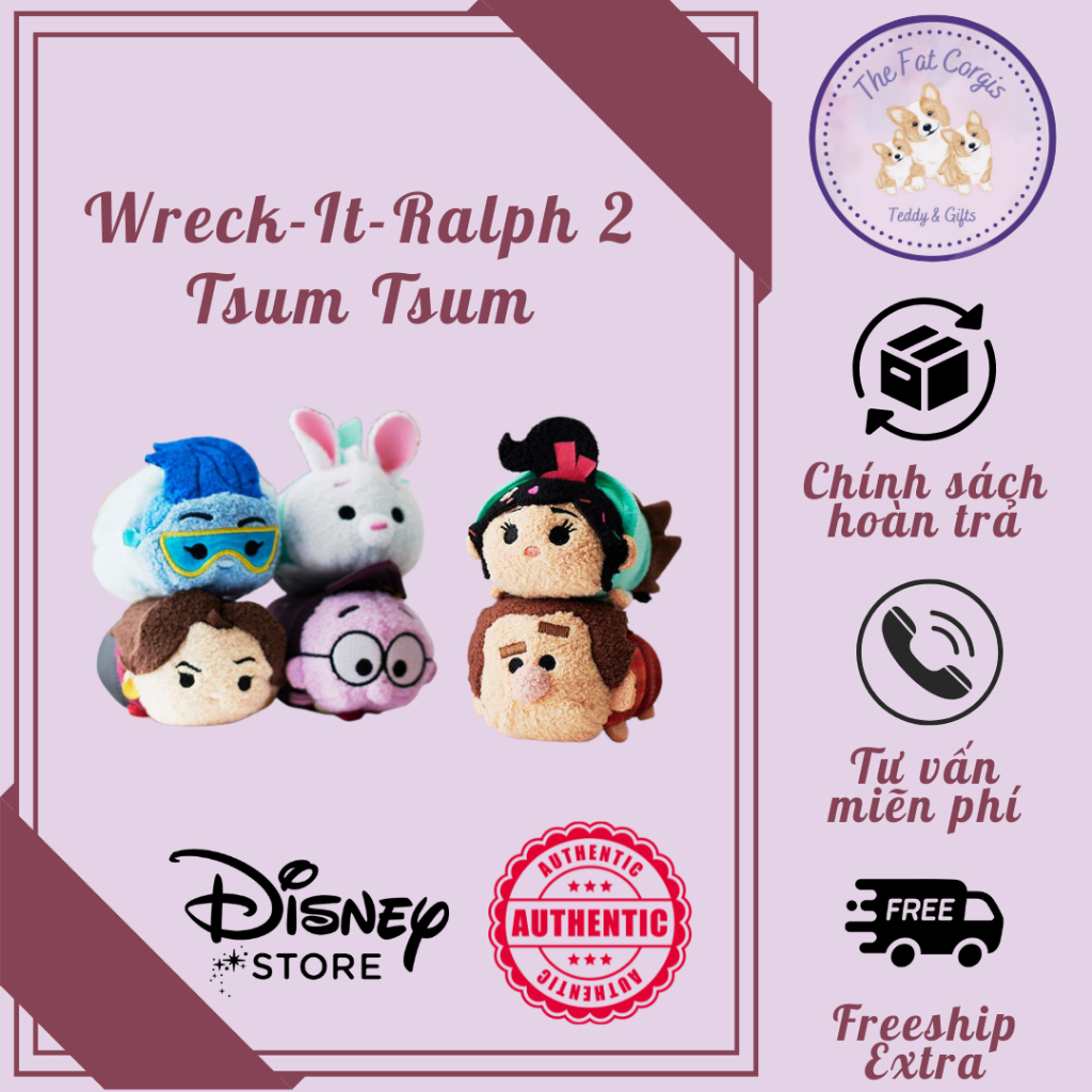 (Genuine) Disney Tsum Tsum Wreck It Ralph Breaks the Internet | Shopee ...