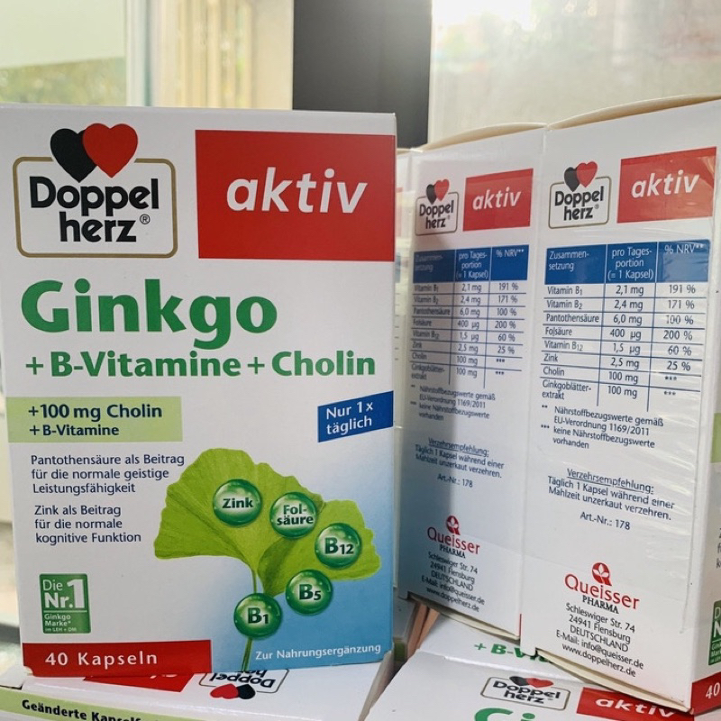 (Genuine) Ginko Biloba Bvitamin Cholin Brain Supplement 40 Tablets To