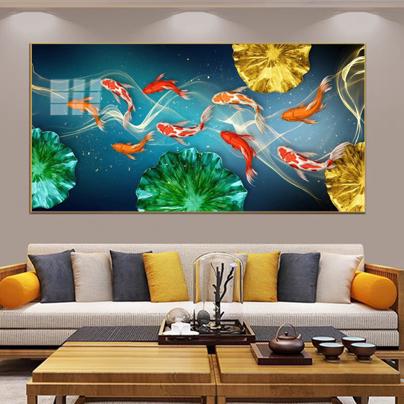 Wall Paintings, Nine Fish Feng Shui Paintings Bring Luck to Homeowners ...