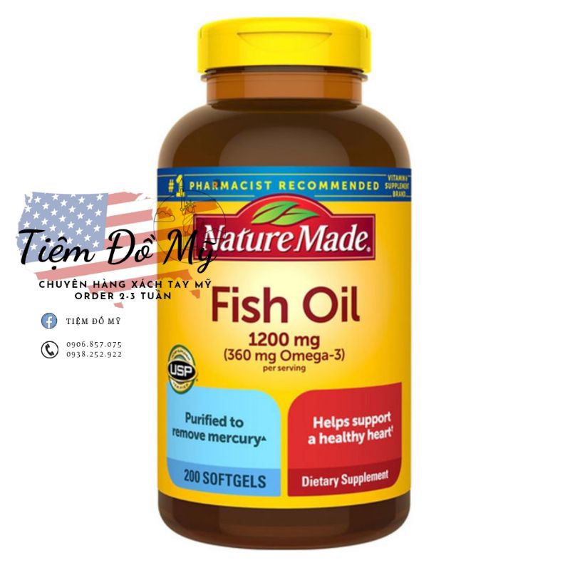 Nature Made Fish Oil Oral Tablet Contains 1200mg Shopee Malaysia