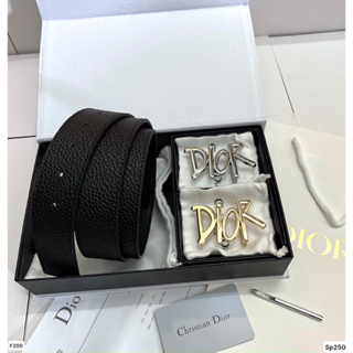 Dior - Belt Dior Gray CD Diamond Canvas and Smooth Calfskin, 40 mm - Size 90 - Men