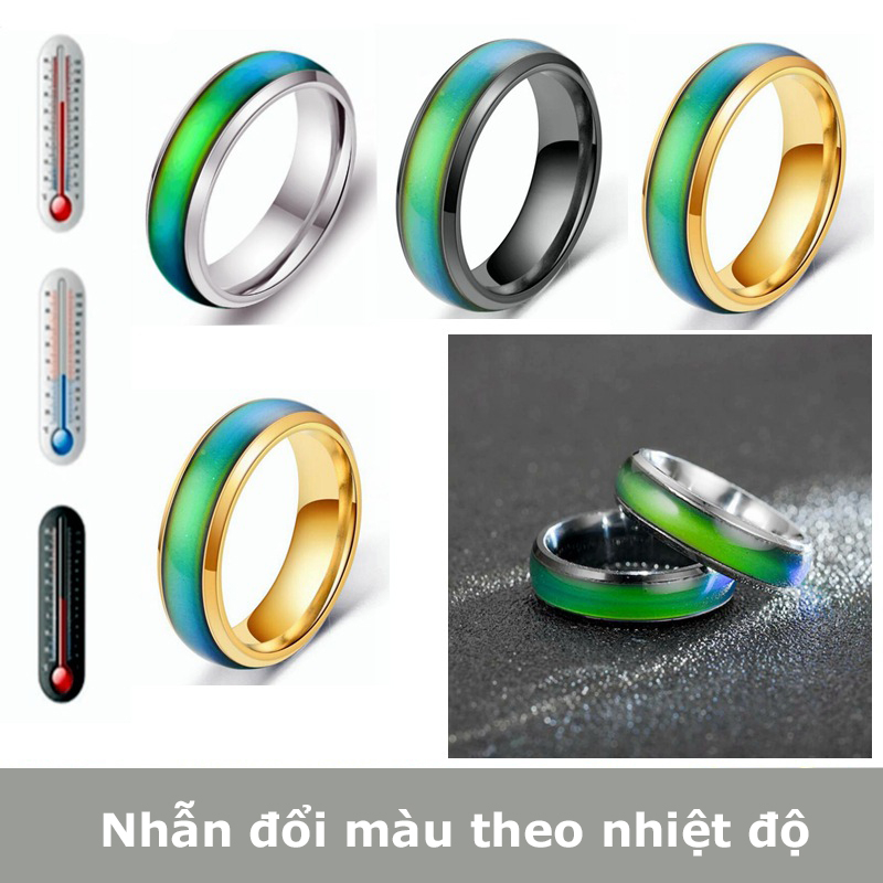 Fashionable Smooth Men'S Rings Change Color By Themselves According To