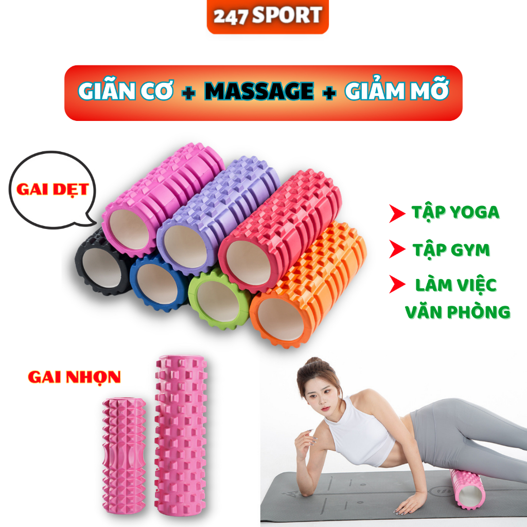 Gym and Yoga Stretching Roller with Massage Foam Roller | Shopee Malaysia