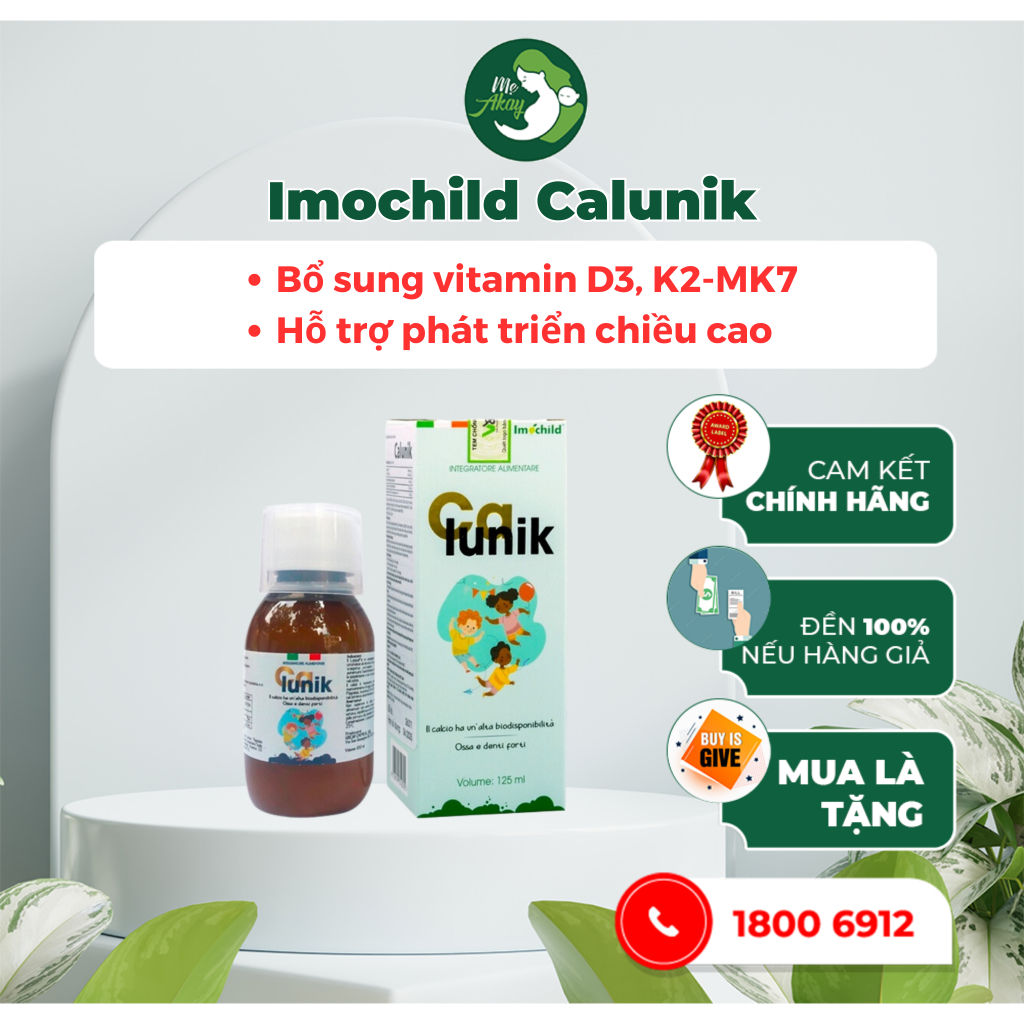 Calunik Imochild Calcium, Magnesium, Vitamin D3 And K2 Supplements For