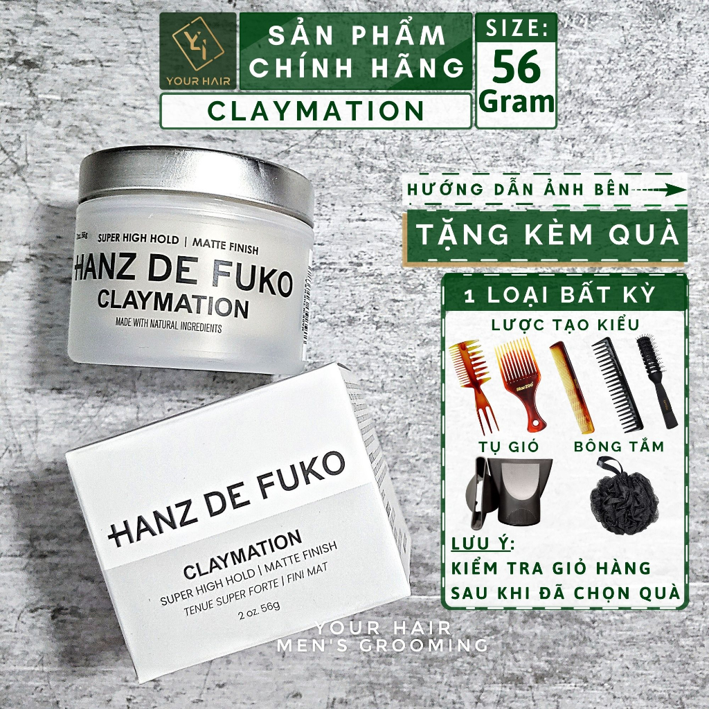 Hanz De Fuko Claymation Hair Wax 56g Shopee Malaysia
