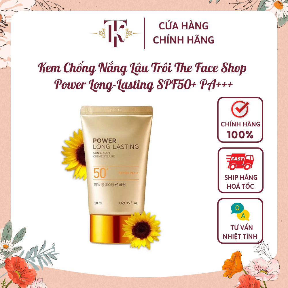 Theface Shop Power Long Lasting Sun Cream SPF50+ PA+++ 50g | Shopee ...