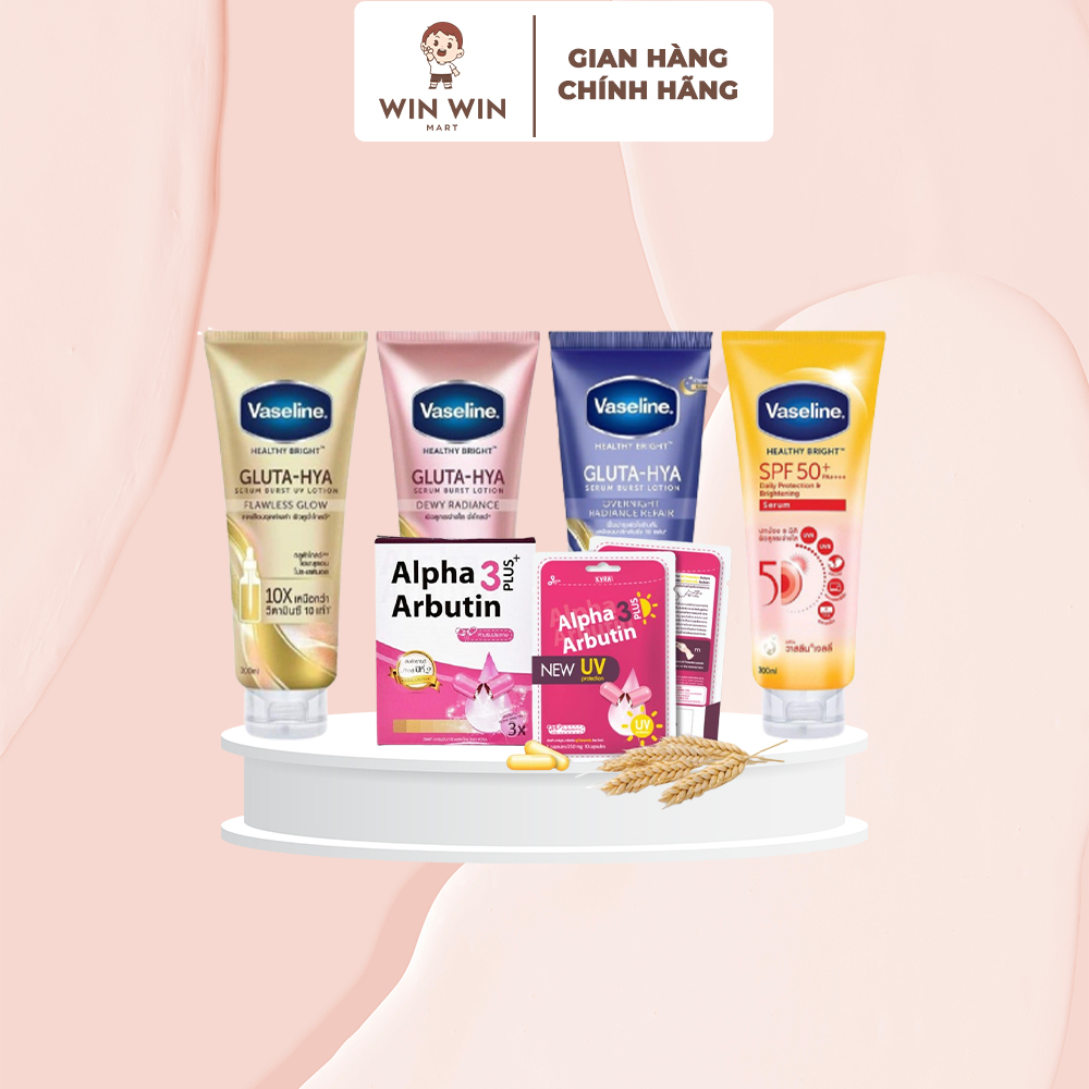 Vaseline Gluta Body Whitening Combo + Alpha Arbutin 3 Plus Day Night ...