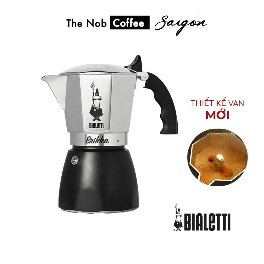 Moka Bialetti Brikka Coffeepot (2020 Version) With Exclusive Pressure Valve Made in Romania