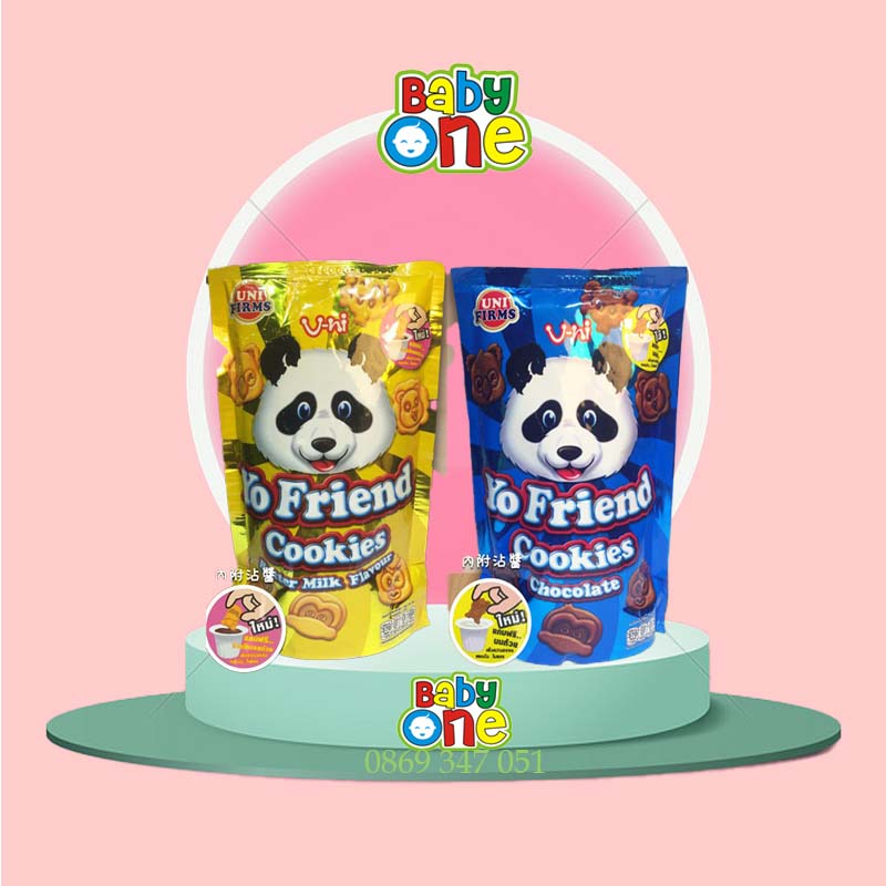 Yo Friend Cookies Thai Milk Chocolate Cream Bear Biscuits (20g Pack
