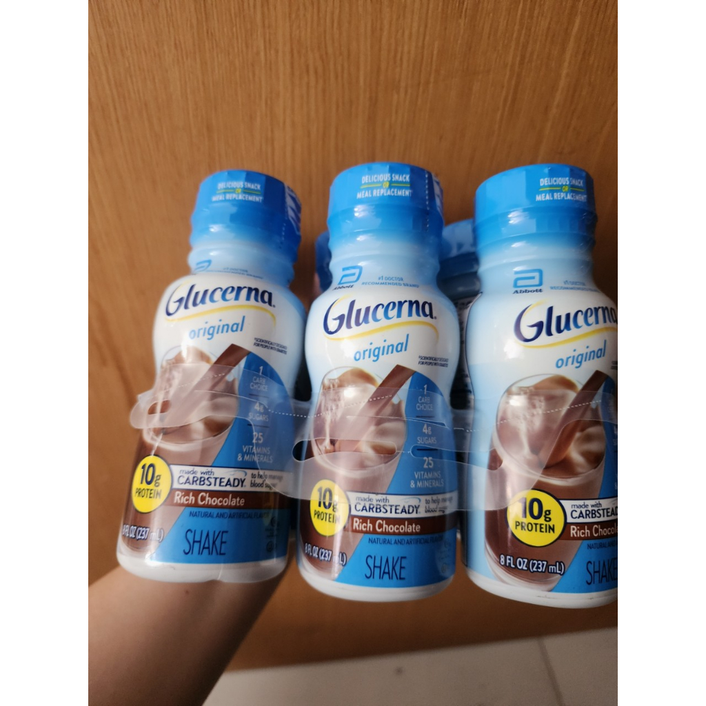 Pack Of 6 Bottles Of Us Chocolate Glucerna Liquid Milk For Diabetics