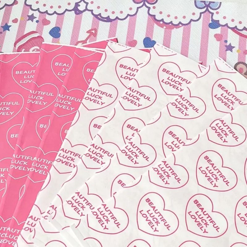 Set of 10 Mini Gift Wrapping Paper Bags (Beautiful Luck Lovely ...