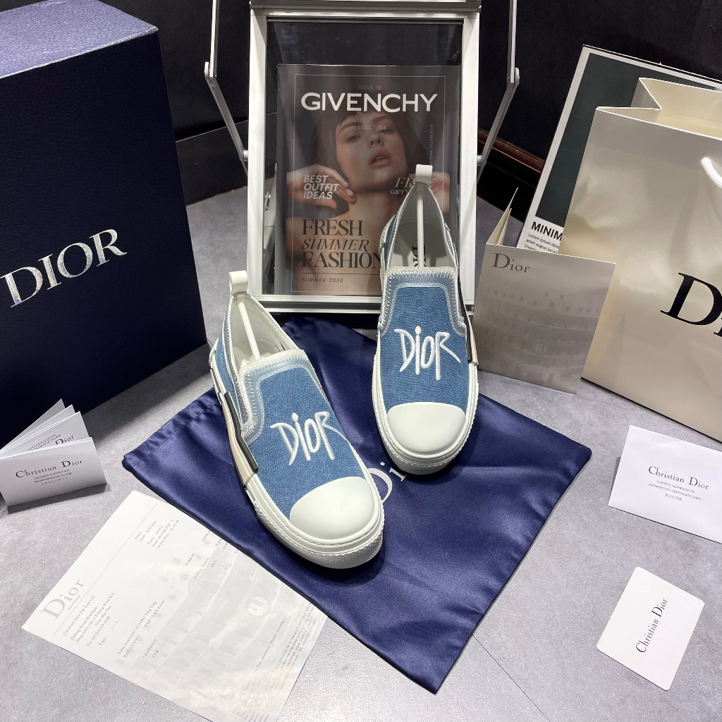 Dior B23 Slip On X Shawn Stussy Sneakers Blue High-Quality Product ...