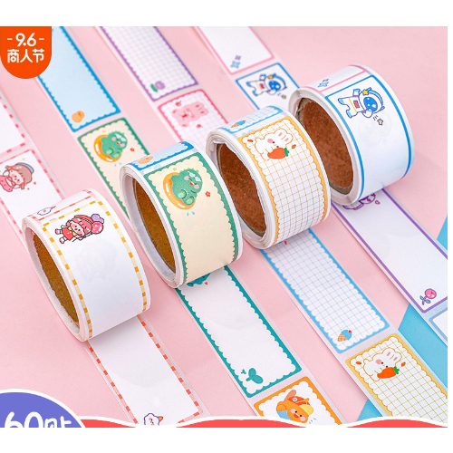 【Wholesale】 (ROLL Of 60 NOTEBOOK LABELS) Multi-purpose Notes with Cute ...