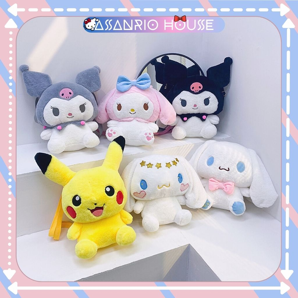 Sanrio Cinnamoroll Teddy Bear Backpack, Kuromi, Melody, Pikachu Large ...