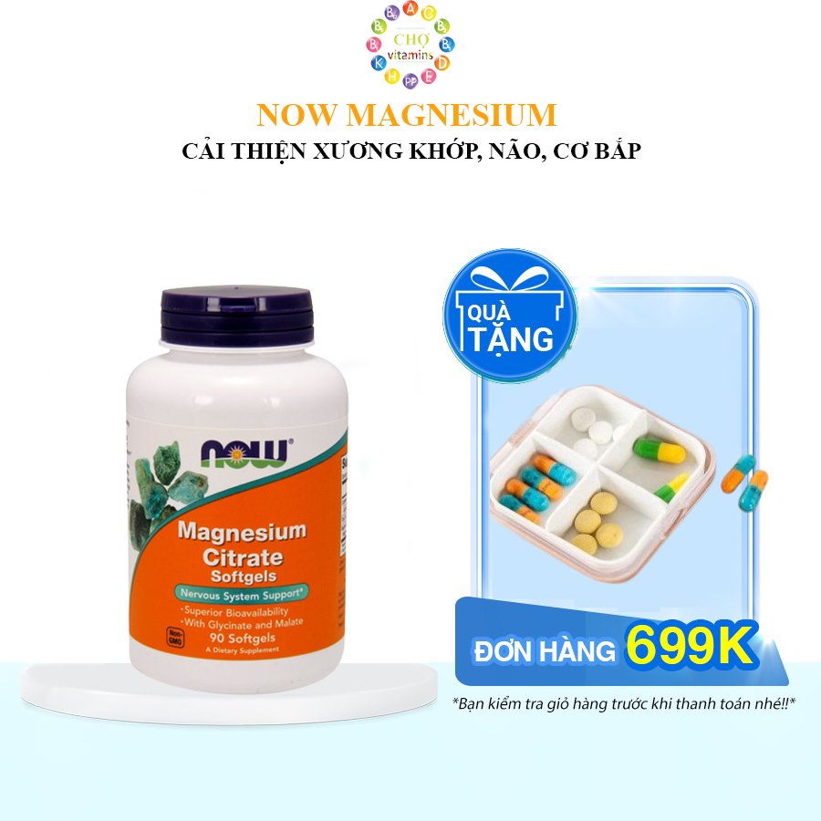 Now Foods Magnesium Citrate With Glycinate & Malate Improve Bone, Brain