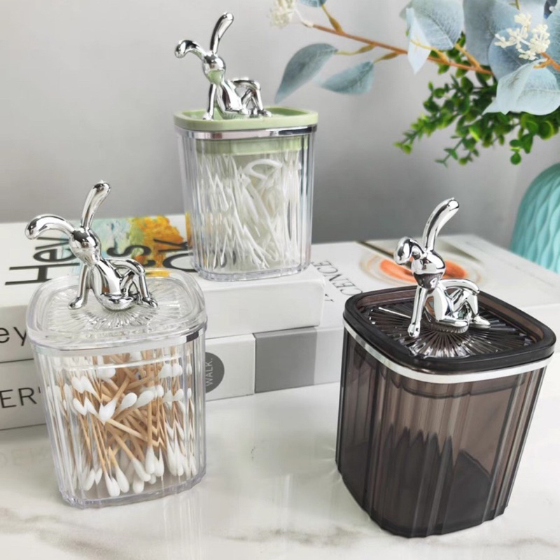 Transparent Cotton Swab Container, Cute and Convenient Cotton Swab ...