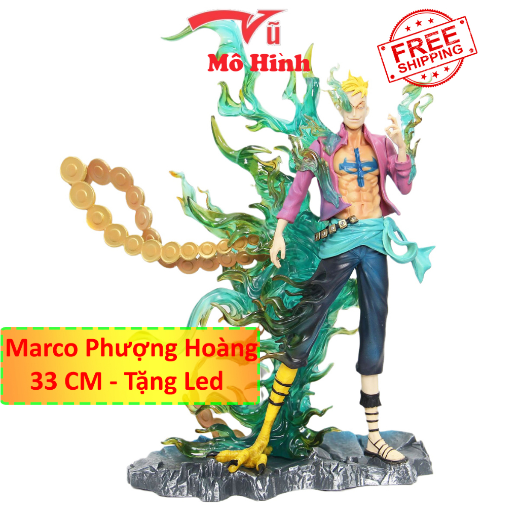 Super cool One Piece Marco standing into a blue fire