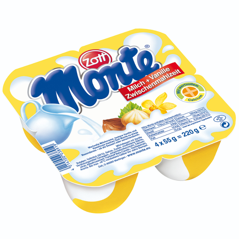 Monte Vanilla Flavored Milk Foam 220g (Blister Of 4 Boxes x 55g