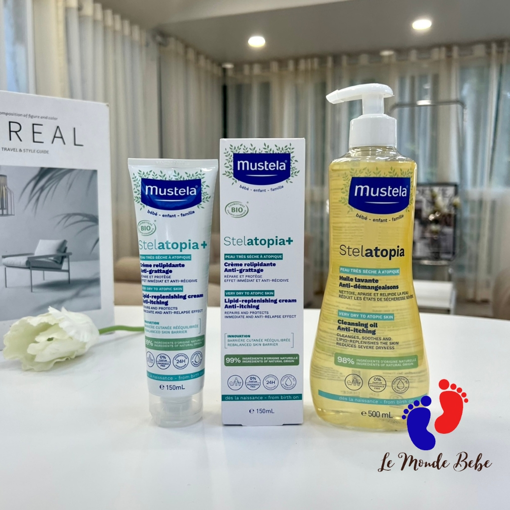 Mustela Stelatopia Kit Includes A Moisturizer And Shower Gel For Dry To