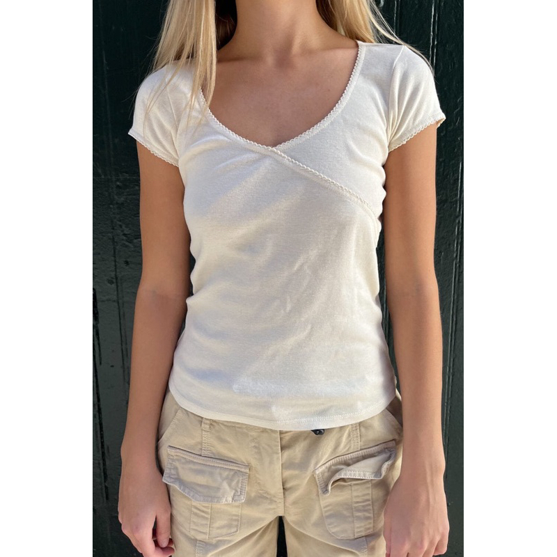 Starla Scalloped Trim Top [Brandy Melville] Shopee Malaysia