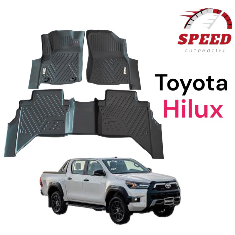 Toyota Hilux Molded Plastic Floor Mats 20162023 Overflow Shopee Malaysia