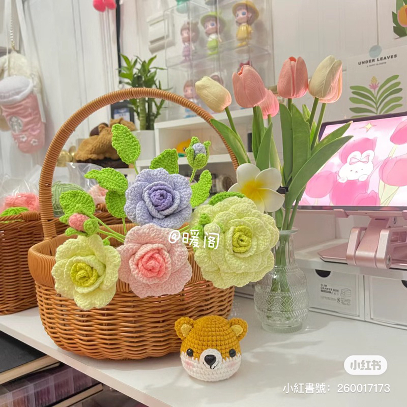 Handmade wool roses with super large and beautiful flowers | Shopee ...