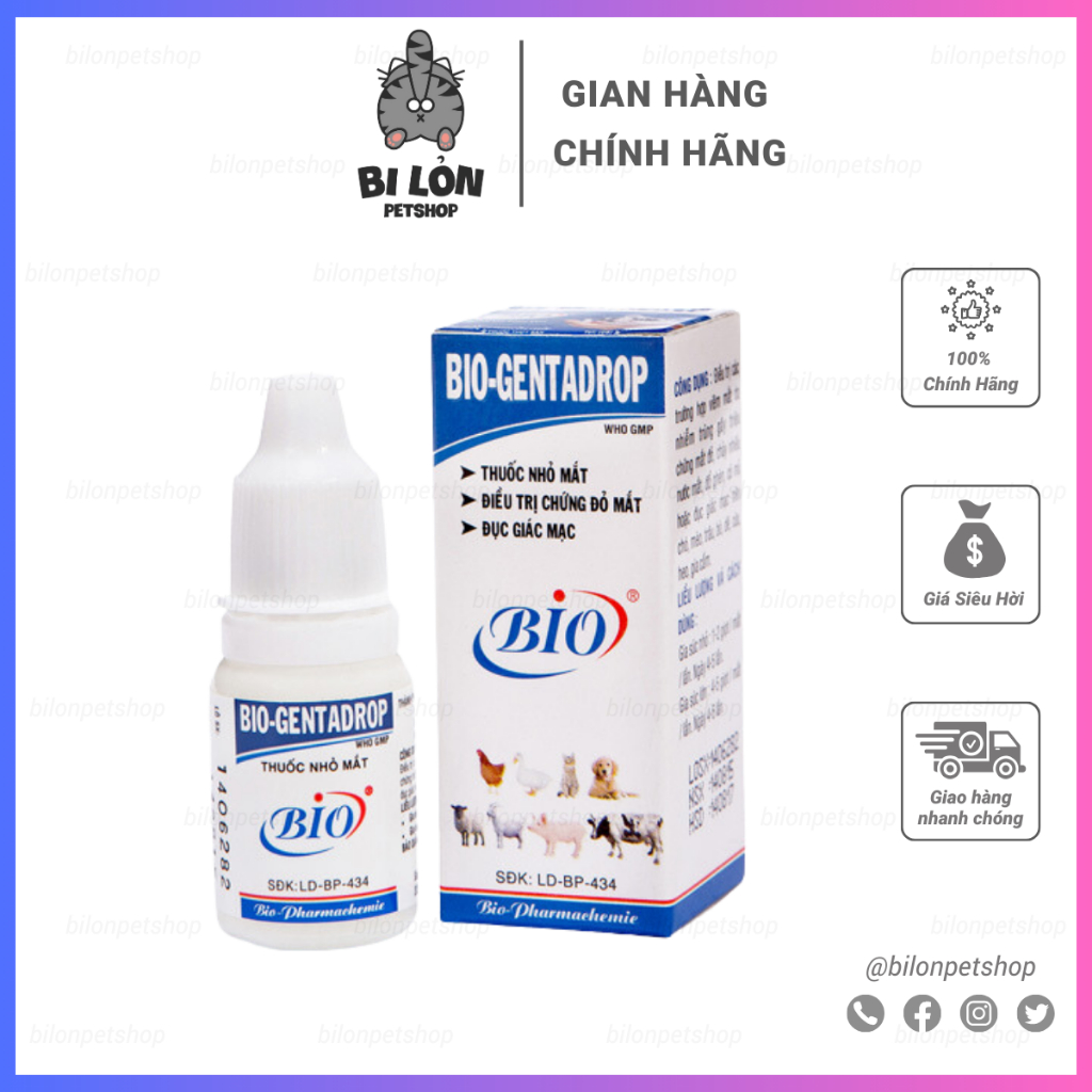 Bio GENTADROP Eye Drops For Dogs And Cats Bottle 10ml Liquid Ball Pet
