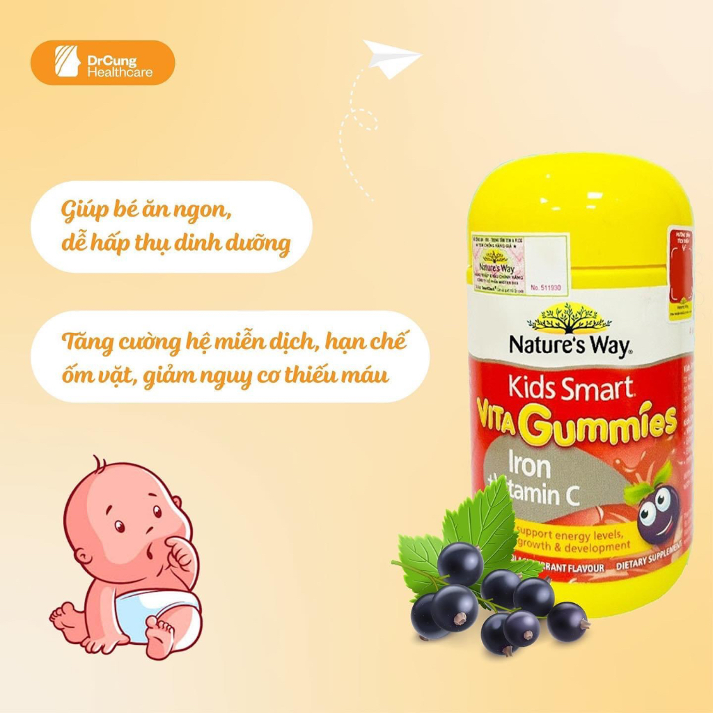 Nature's Way Kids Smart Vita Gummies Iron + Vitamin C Organic Calcium