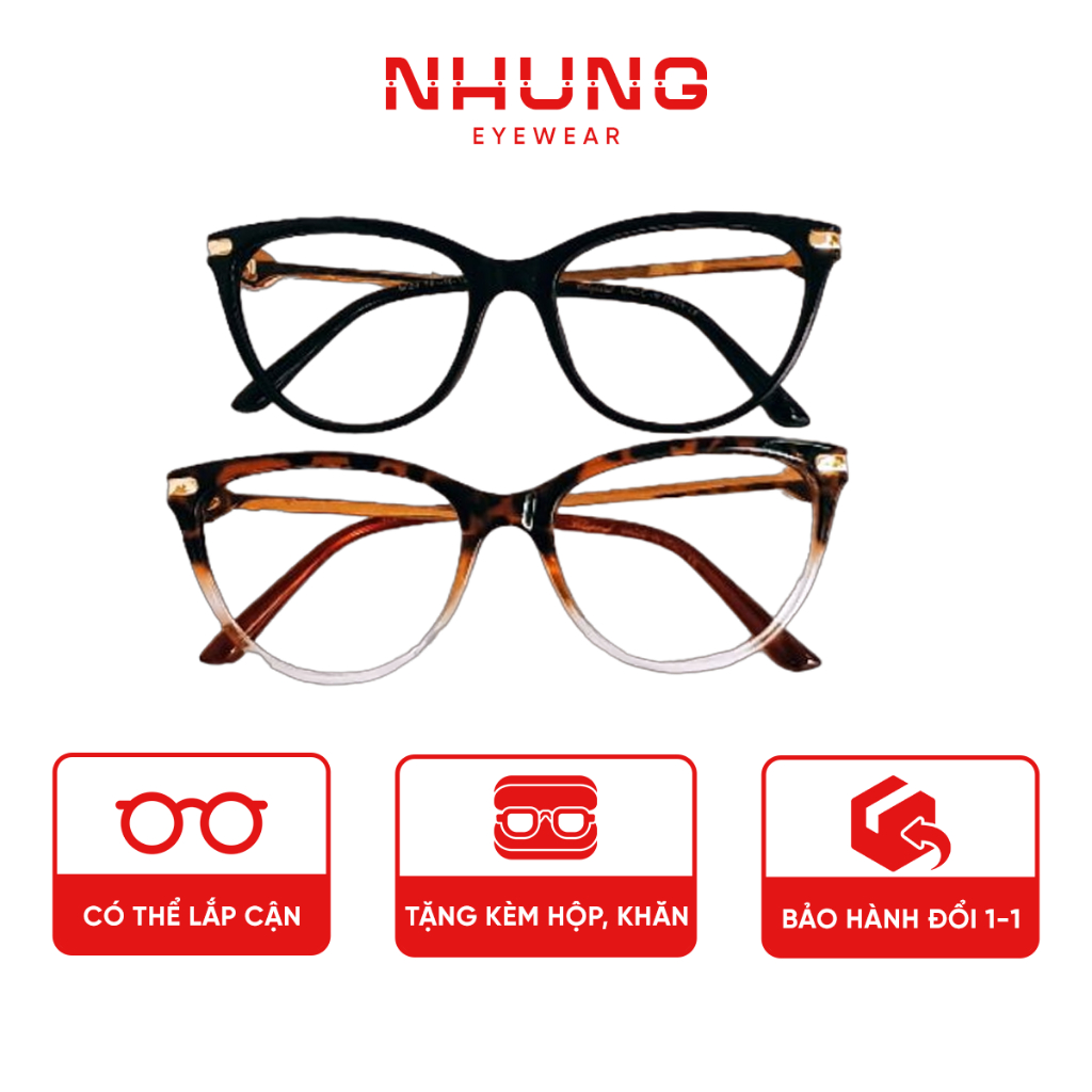 Thin, Lightweight, Sturdy Plastic Cat Eyeglasses, PreInstalled Organic
