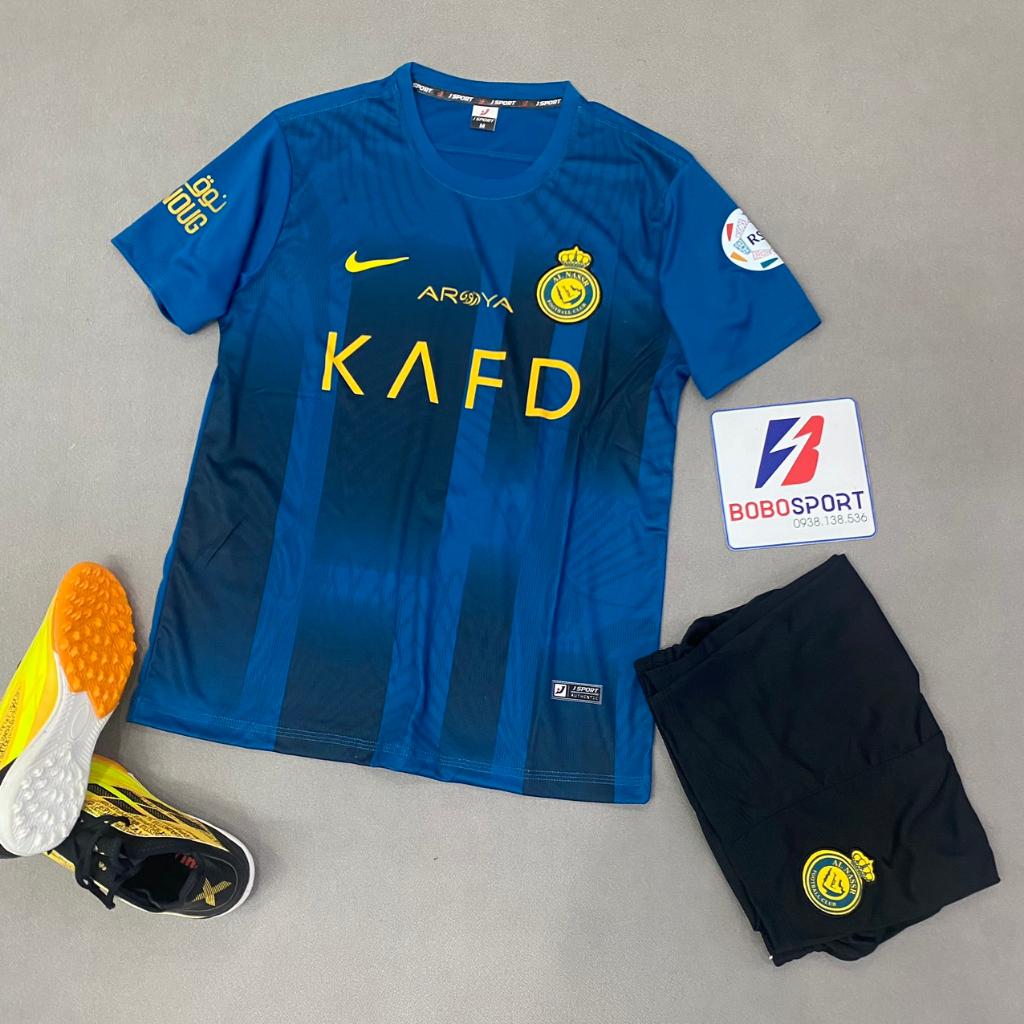 Al NASSR blue soccer suit with duck neck field 2024 JPflag Shopee