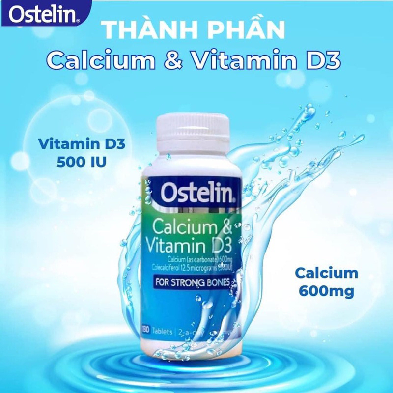 Calcium & Vitamin D3 Ostelin Supplements For Pregnant Women 130 Tablets