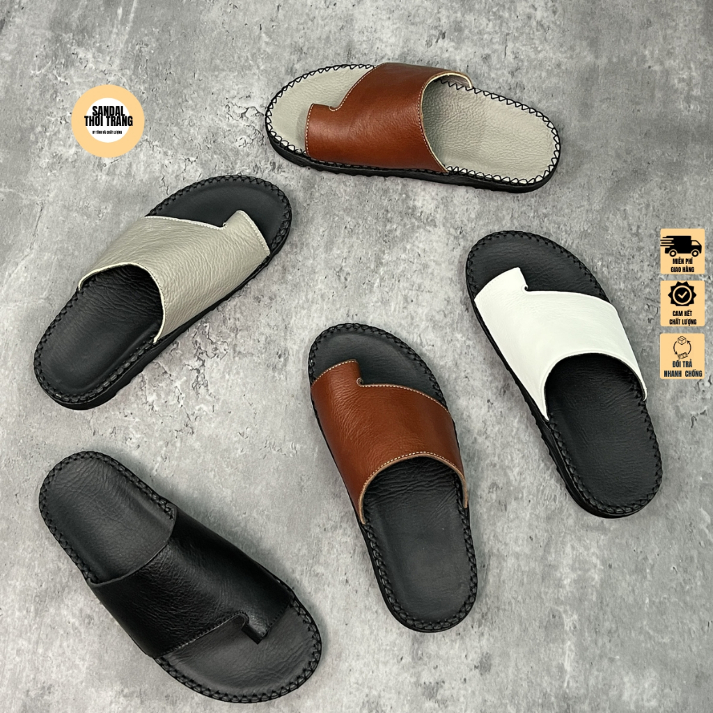 Hand Sewn Cowhide Leather Men's Flip Flop