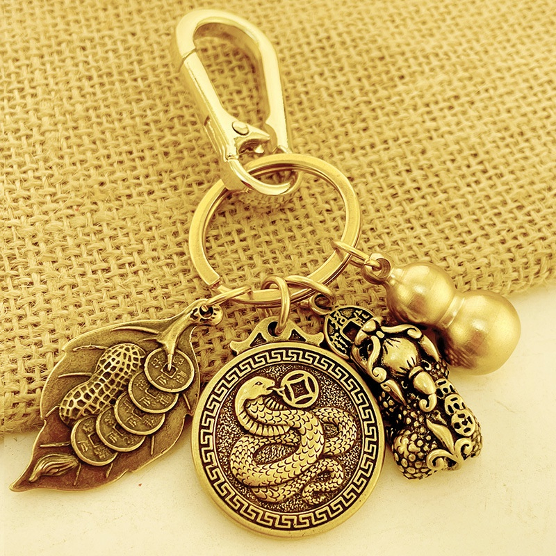 Keychain of 12 Feng Shui Zodiac Animals WITH MONEY BAG for fortune ...