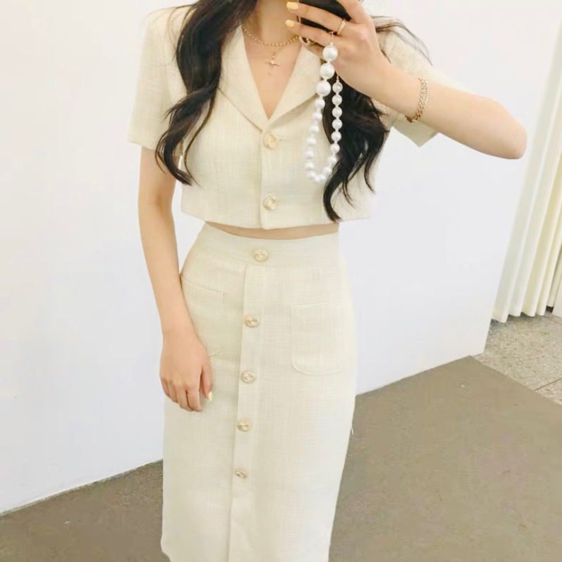 Pencil Skirt and Crop Top Set