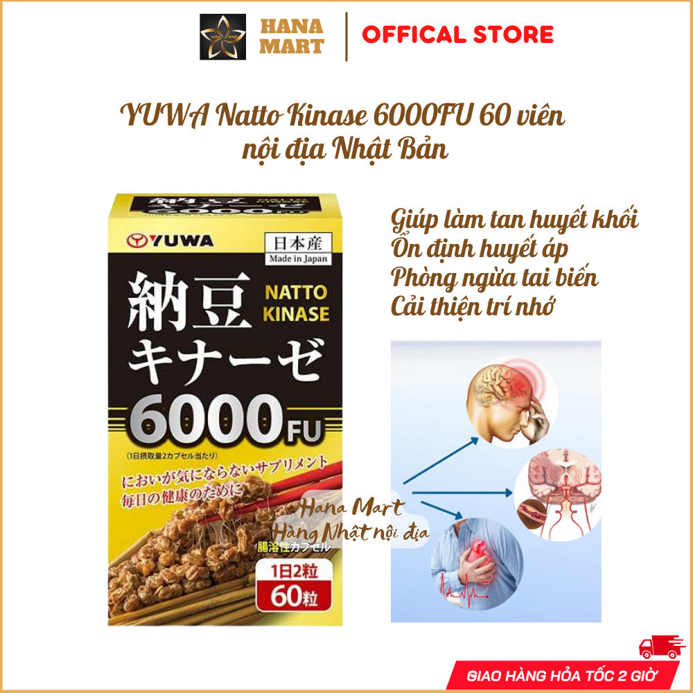 Yuwa Natto Kinase 6000FU Oral Tablet For Stroke Prevention, Support For