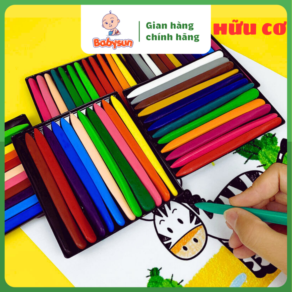 Organic Crayons For Babies To Practice Drawing Not Dirty, Safe To Use 12 Colors Coloring