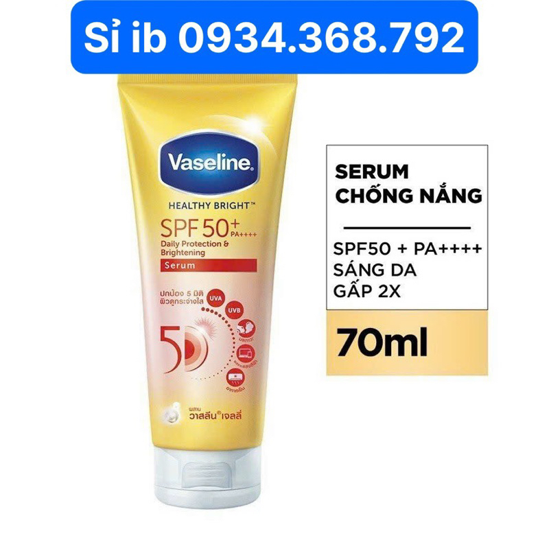 Vaseline Sunscreen Body serum Essence SPF 50 + Brightening Skin Care