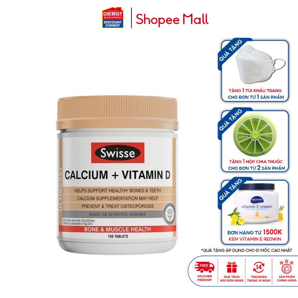 Organic Calcium Supplement And Vitamin D Swisse Ultiboost Calcium