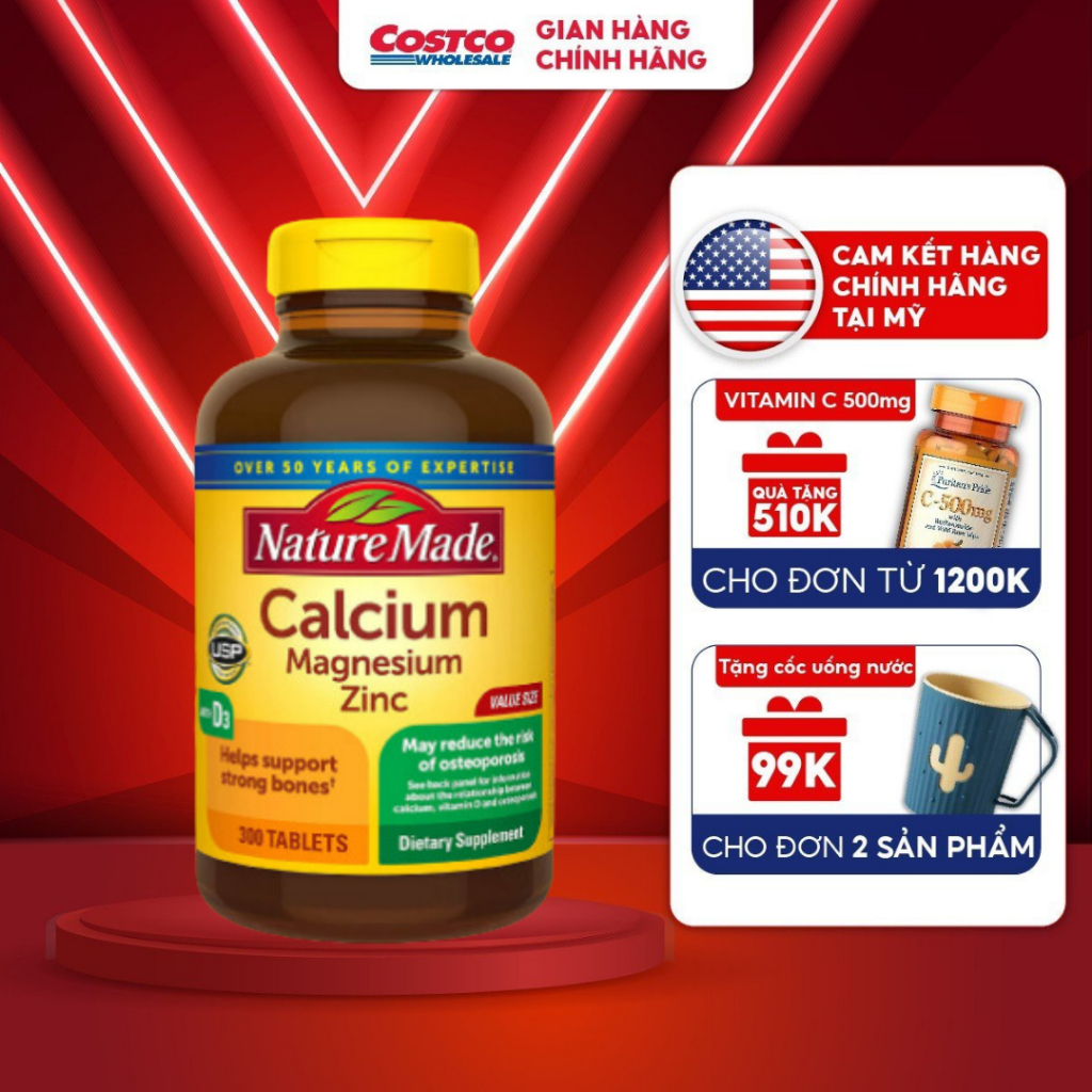 Calcium, Magnesium, Zinc with D3 300 Nature Made Tablets Prevent